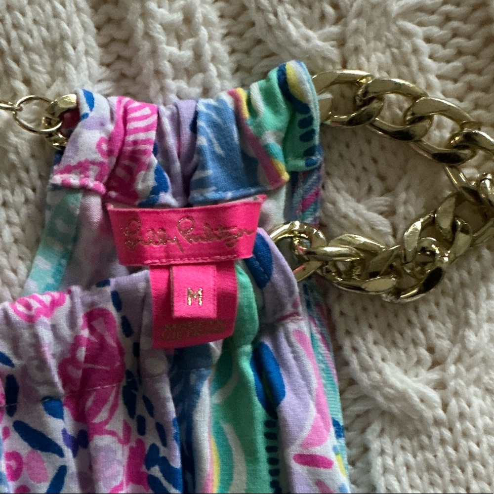 Lilly Pulitzer Pink and Blue Womens Halter - Picture 3 of 3